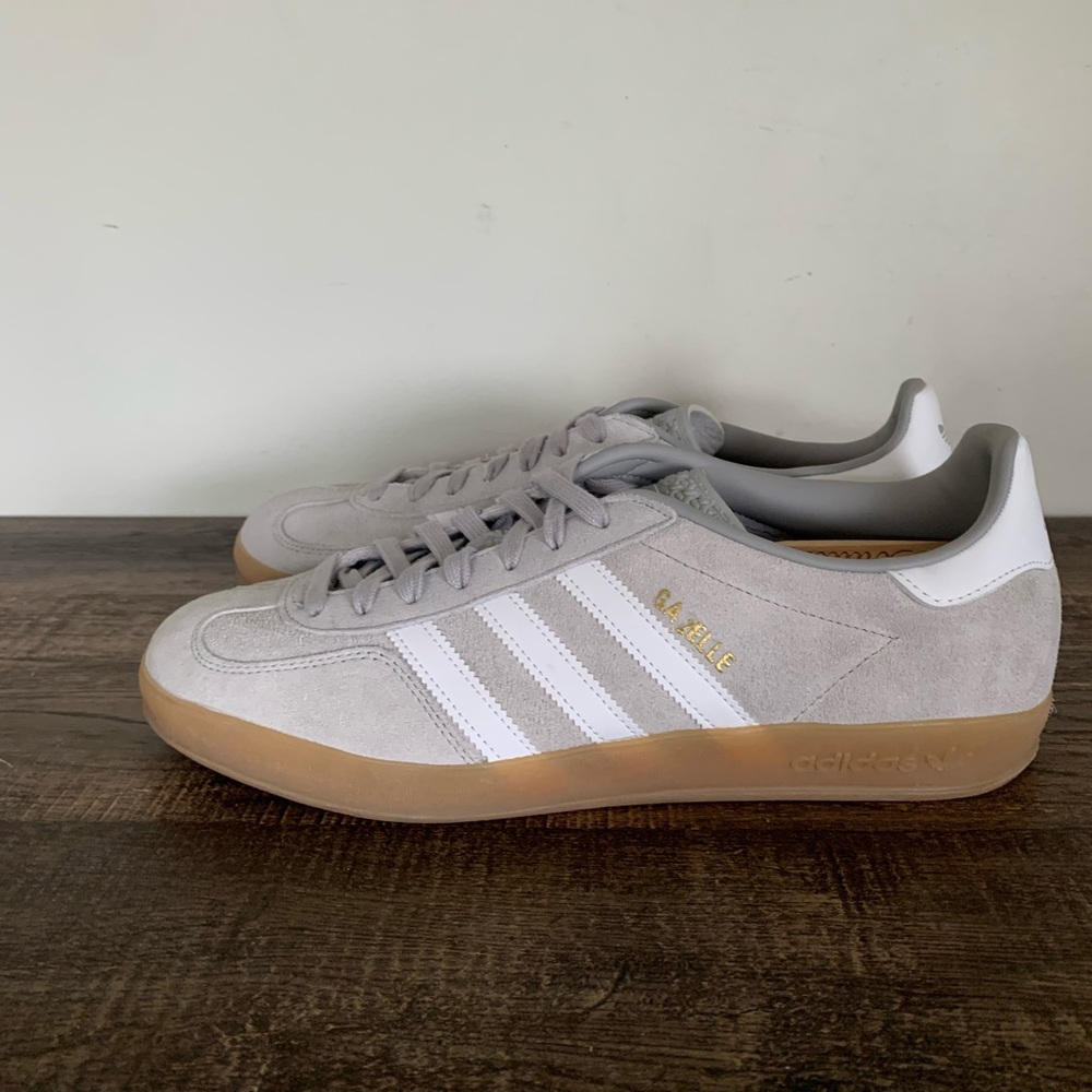 Adidas Gazelle Indoor Grey White Gum Suede Sneakers Mens 11 - Picture 4 of 9